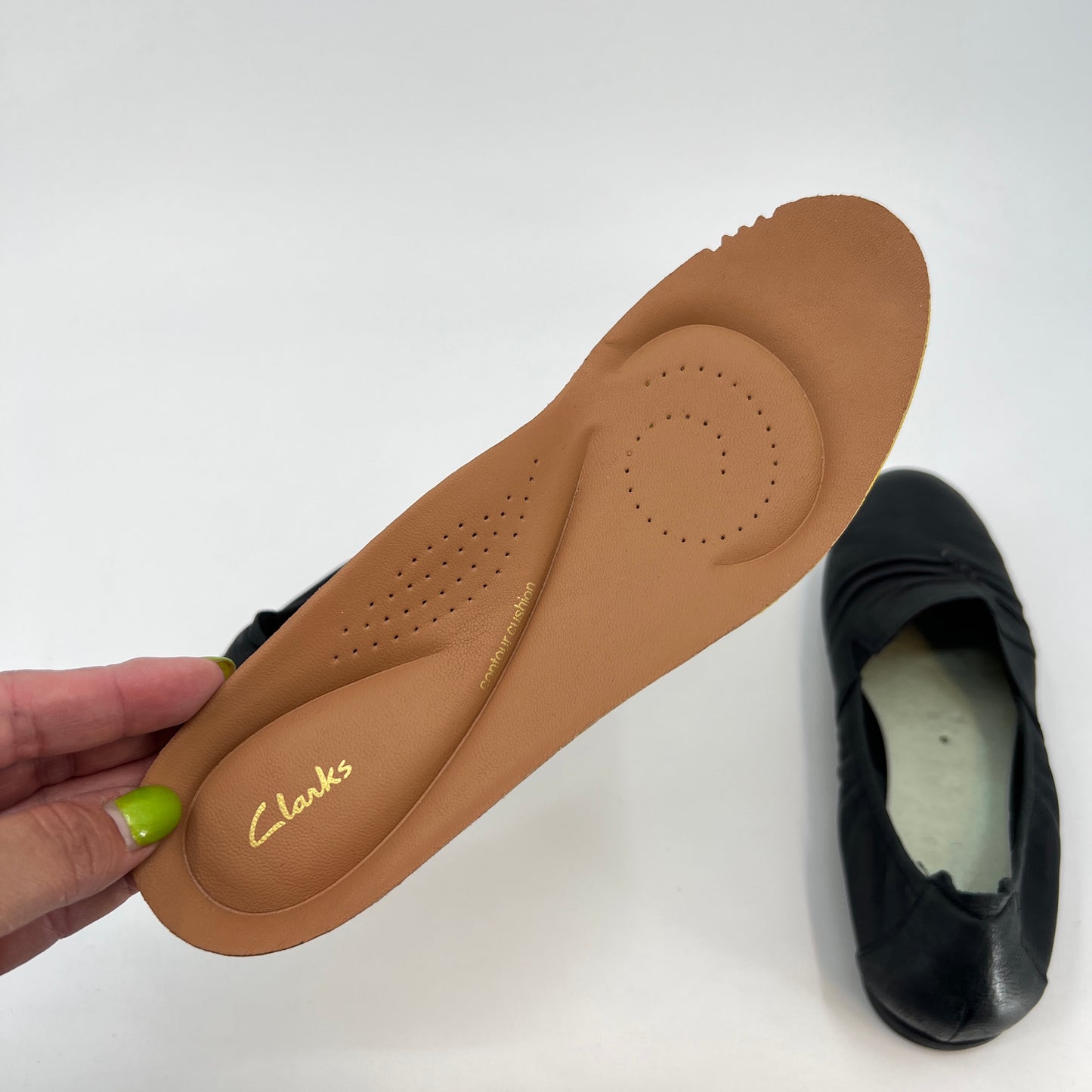 Clarks Contour Cushion Leather Flats 8