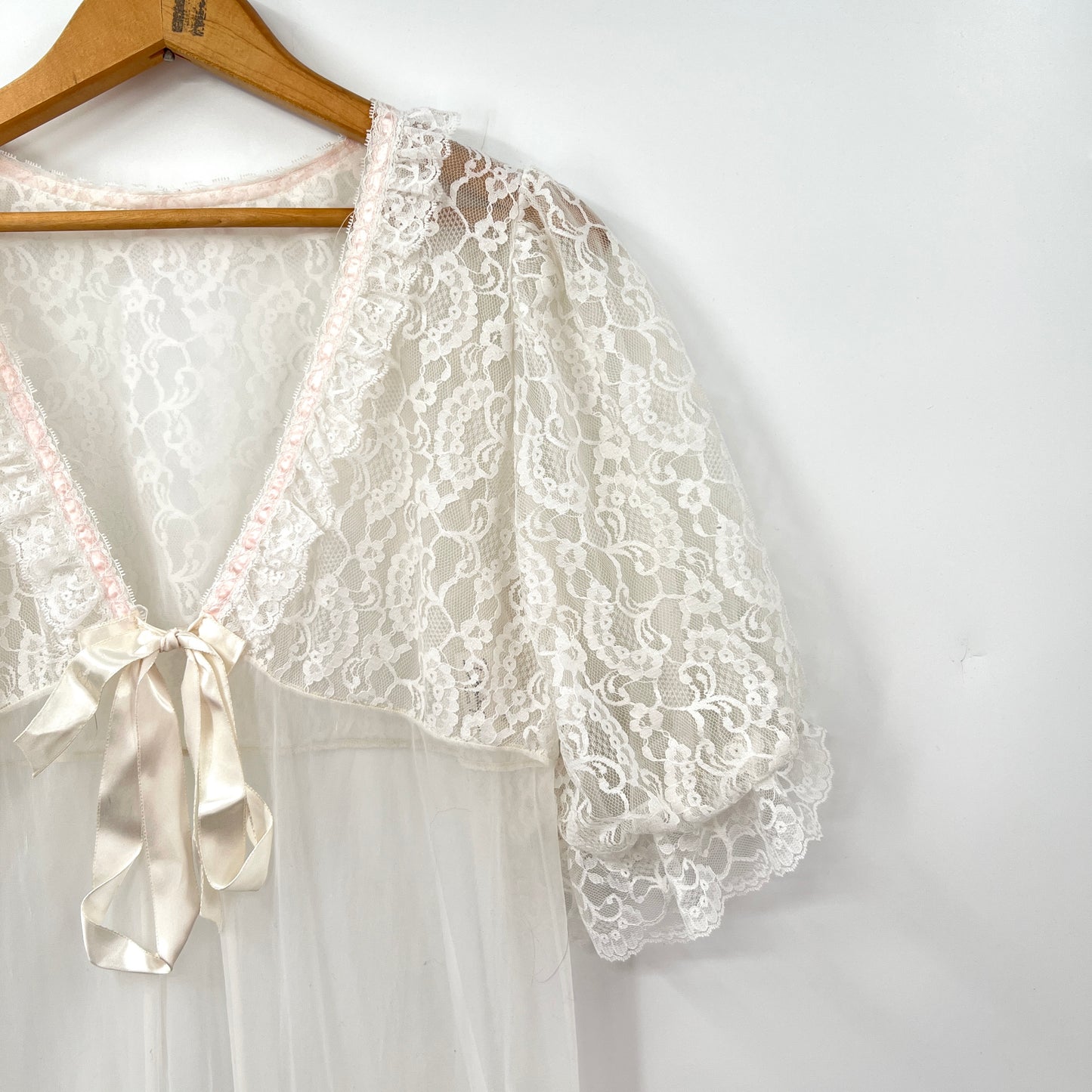 Vintage Dominique Sheer Lace Maxi Robe