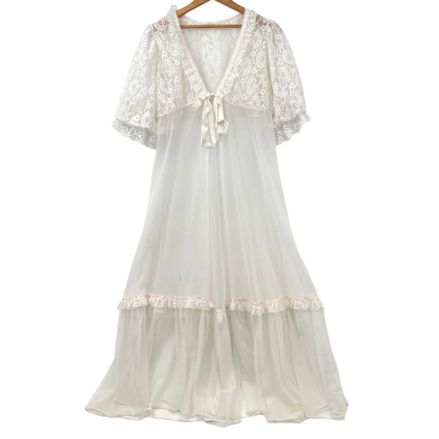 Vintage Dominique Sheer Lace Maxi Robe