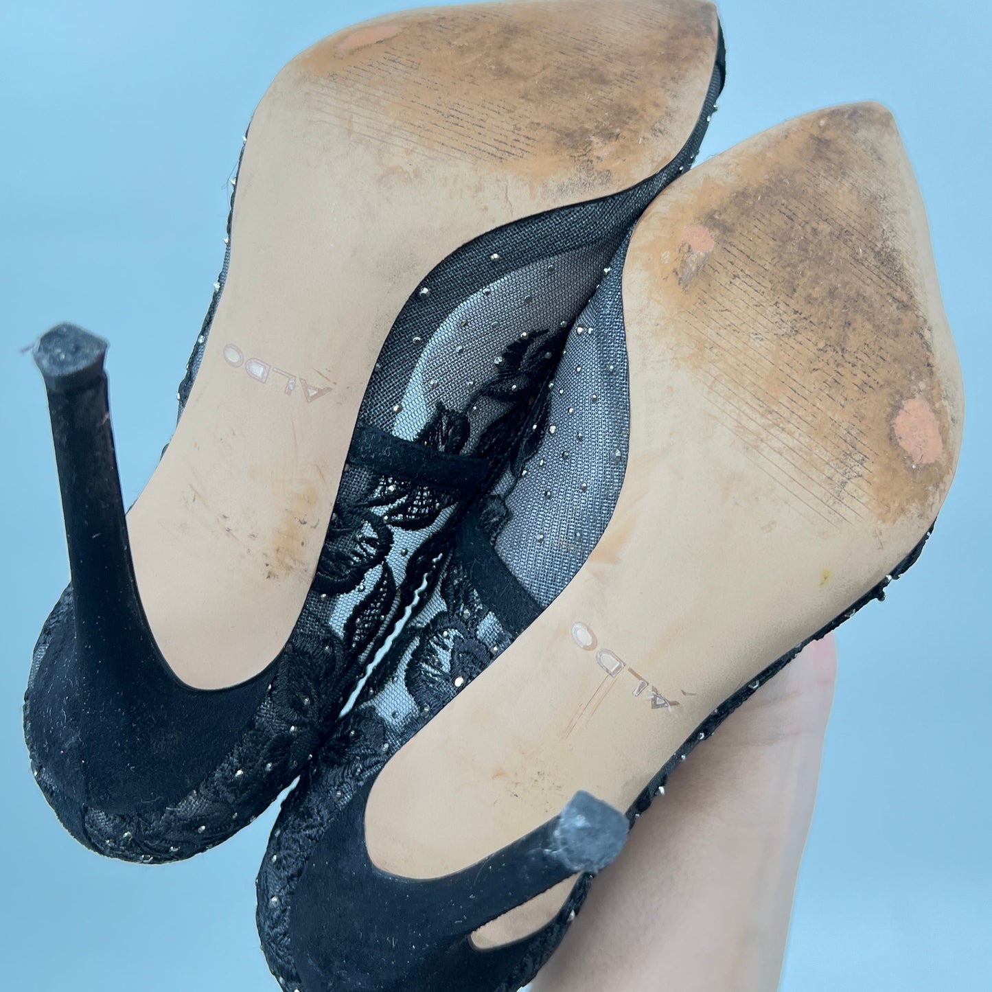 Aldo Lace Embelished Pump Heel Shoes