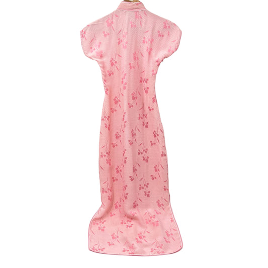 Vintage Silk Cheongsam Dress Pink
