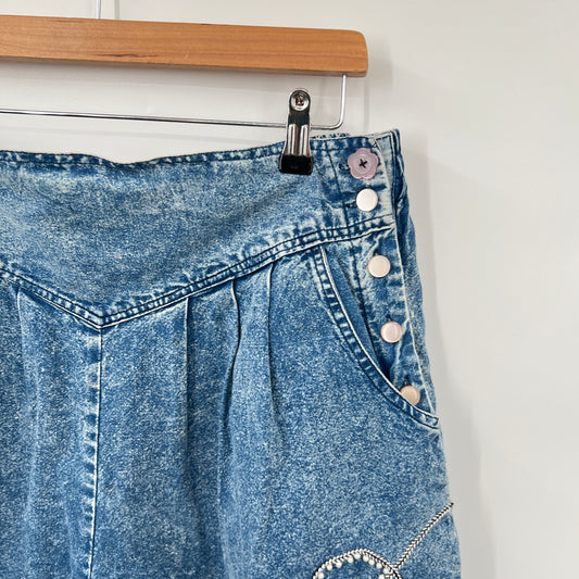 Vintage Acid Wash Pleaded Shorts