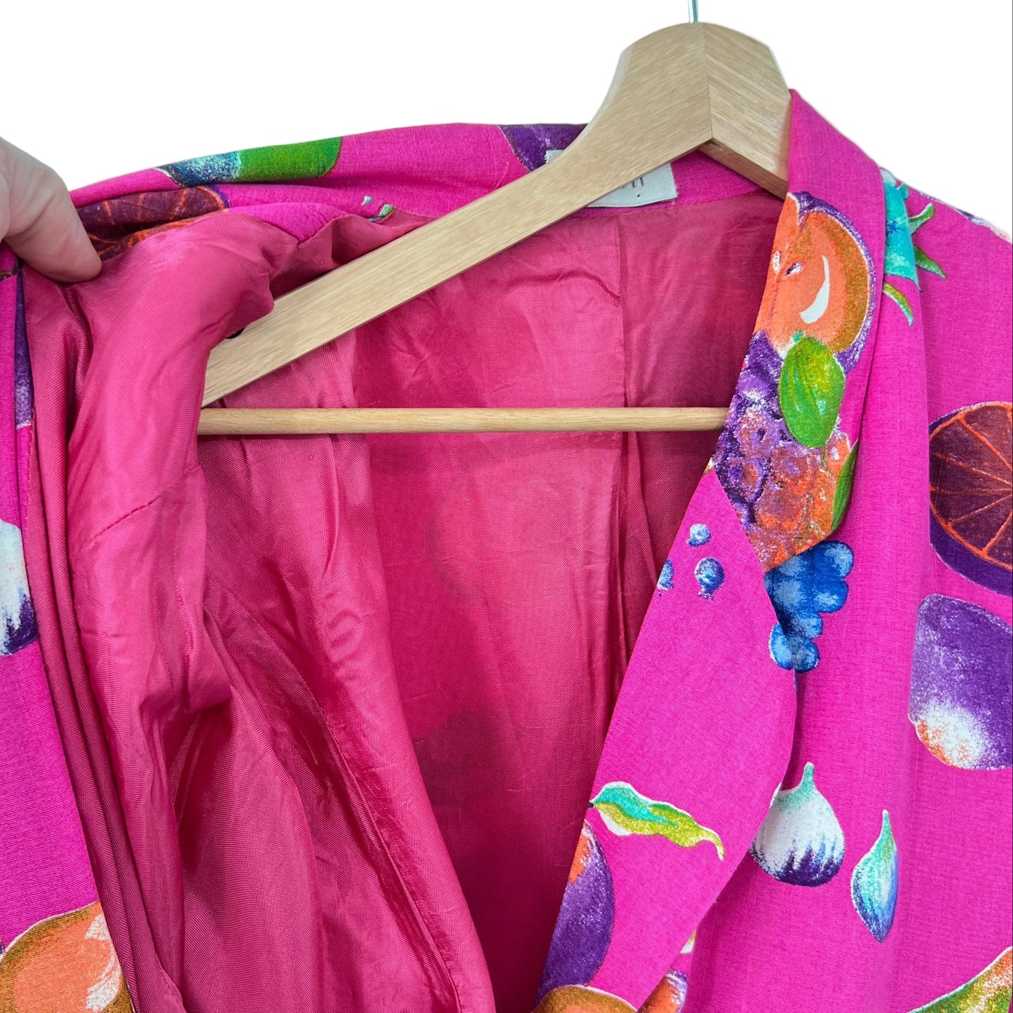 Vintage Clichy Bold Fruits Print Blazer