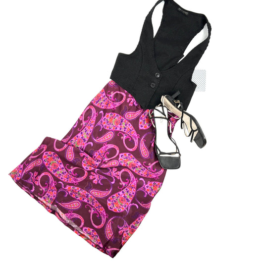Vintage Le Chateau Paisley Satin Skirt