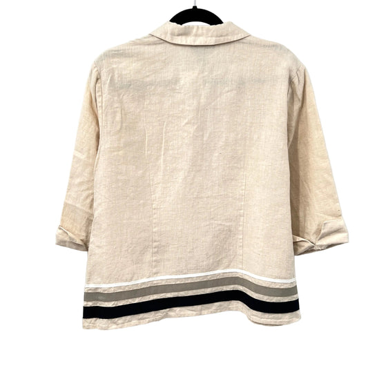 Pure Linen 3/4 Sleeves Boxy Blouse