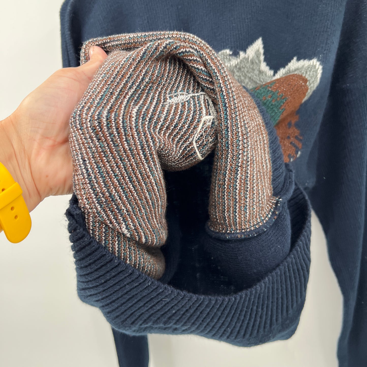 Vintage Knit Landscape Crewneck Sweater