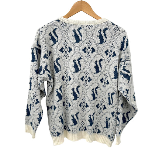 Vintage Impromptu Squirrel Print Sweater