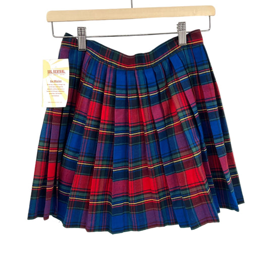 Vintage Pleaded Wrap Mini Skirt