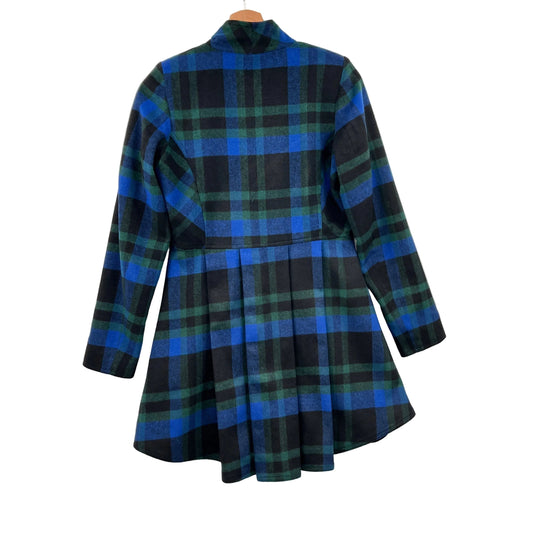 Kersh Plaid Twist Swing Style Ligth Coat