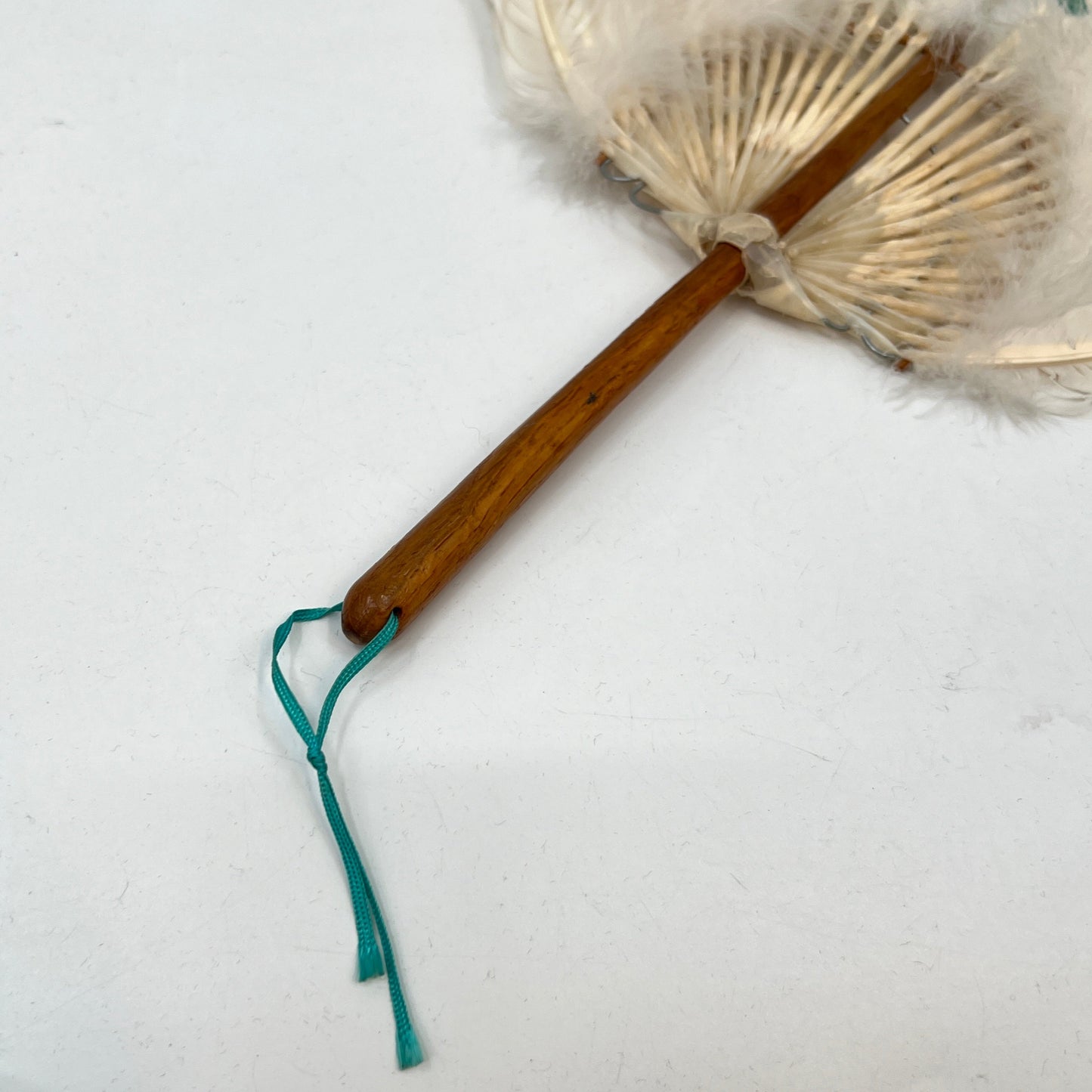 Vintage Feather Painted Hand Fan