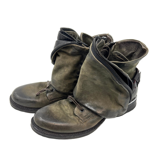 A.S 98 Wrap Around & Lace Up Leather Boots