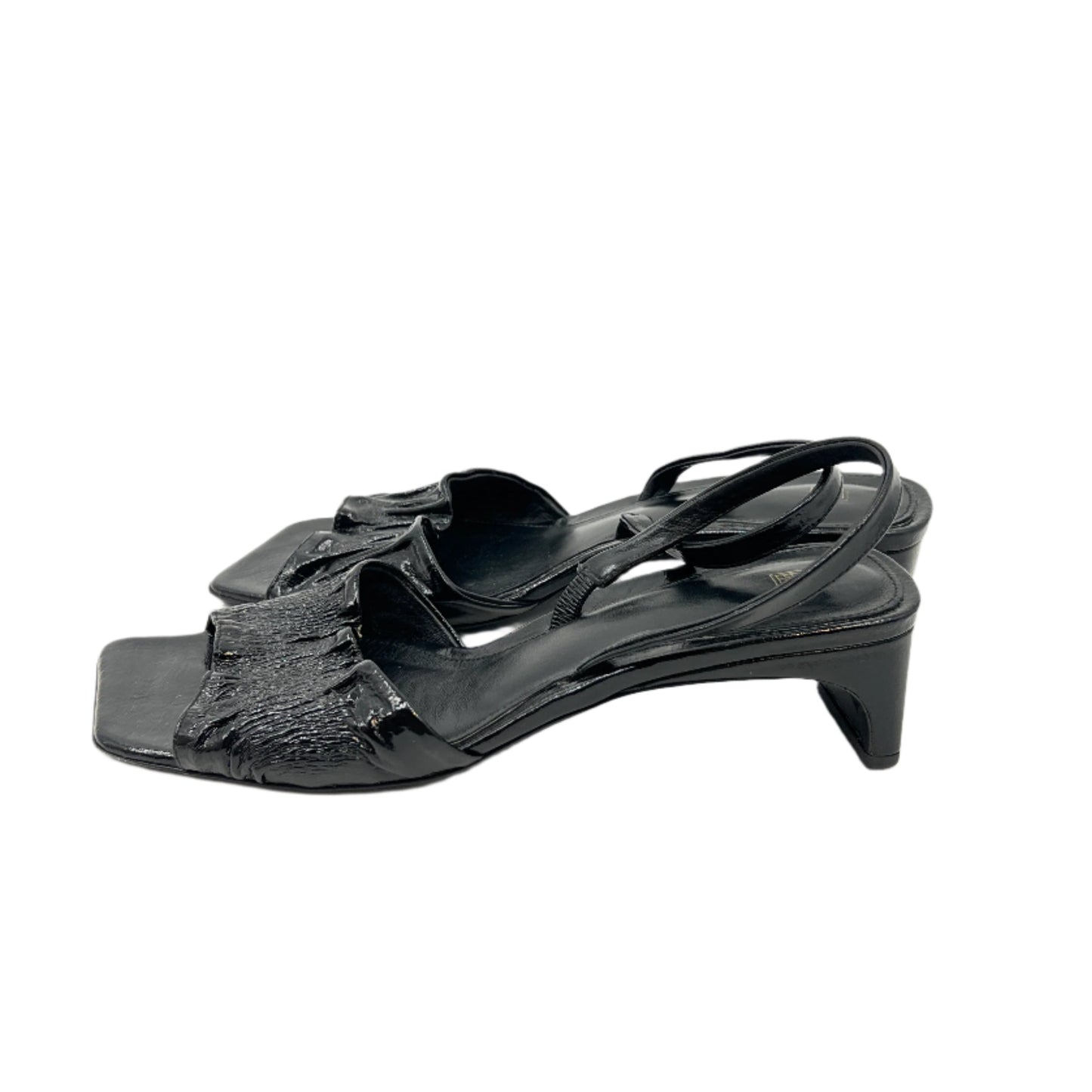 Toteme Crinkled Glossed Leather Sling Back Sandals