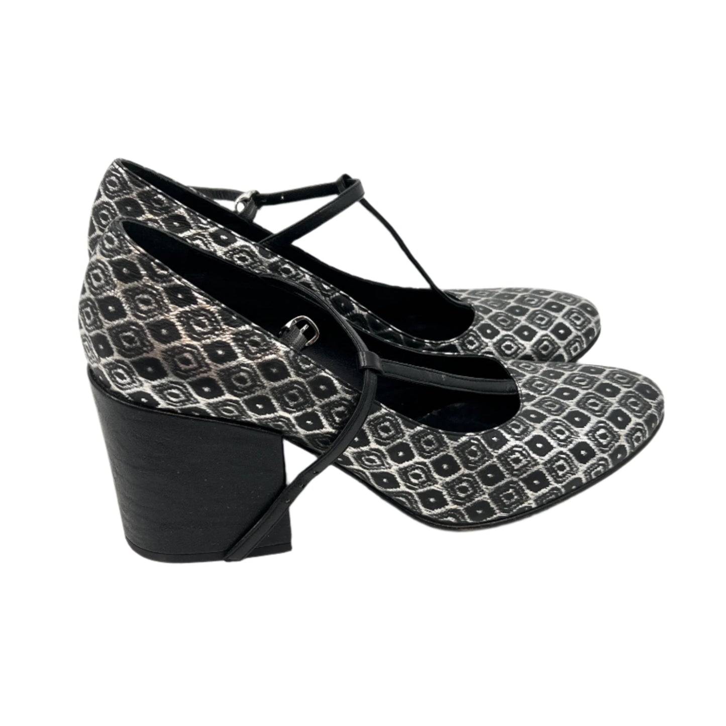Strategia Blocky Heel T-Straps Leather Shoes