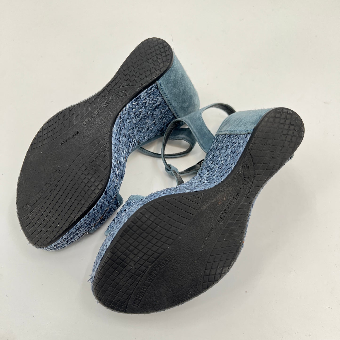 Stuart Weitzman Espadrille Suede Leather Wedges 7US