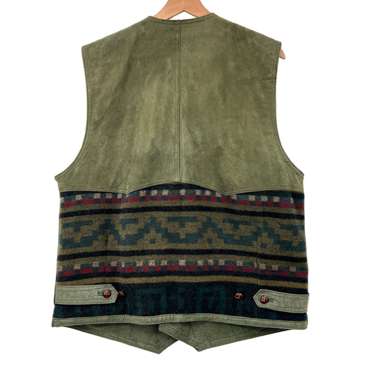 AS IS- Modango Leather Wool Western Vest