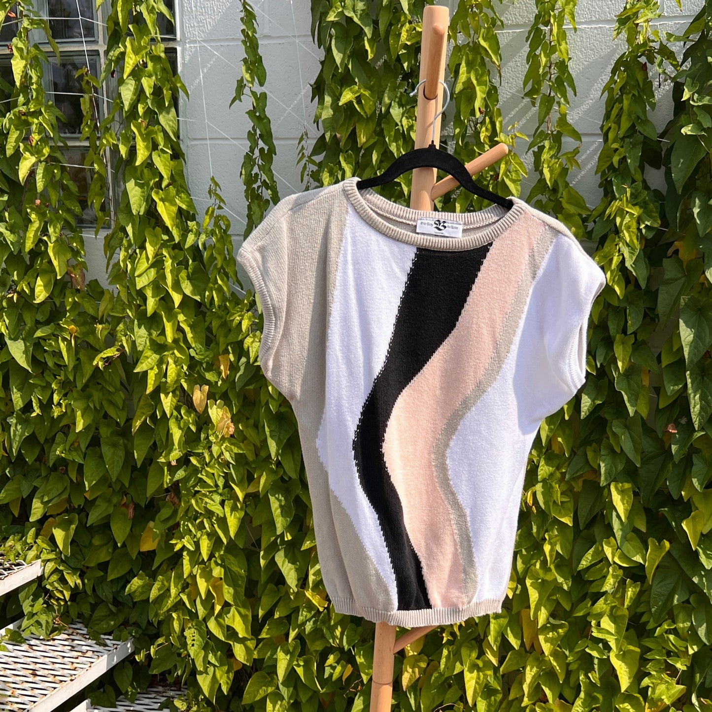 Vintage The Bay Knit Cotton Short Sleeves Top S