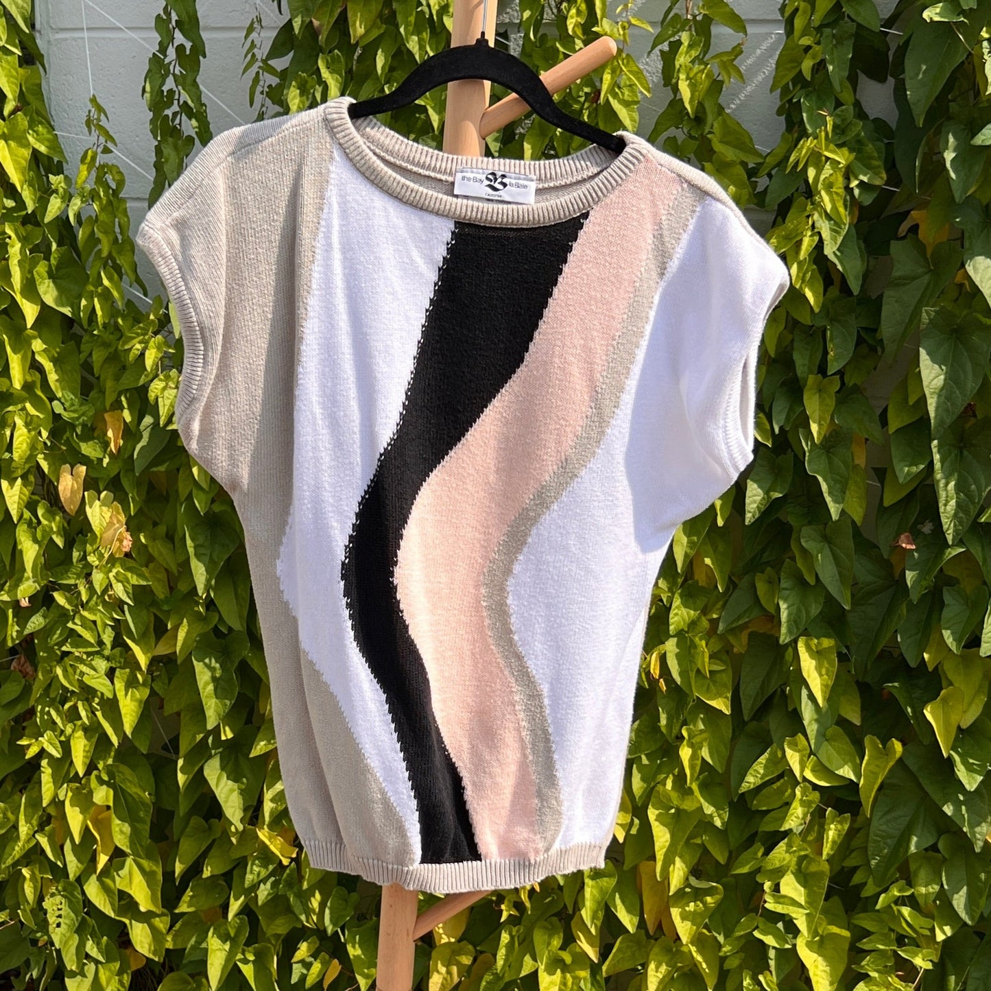 Vintage The Bay Knit Cotton Short Sleeves Top S