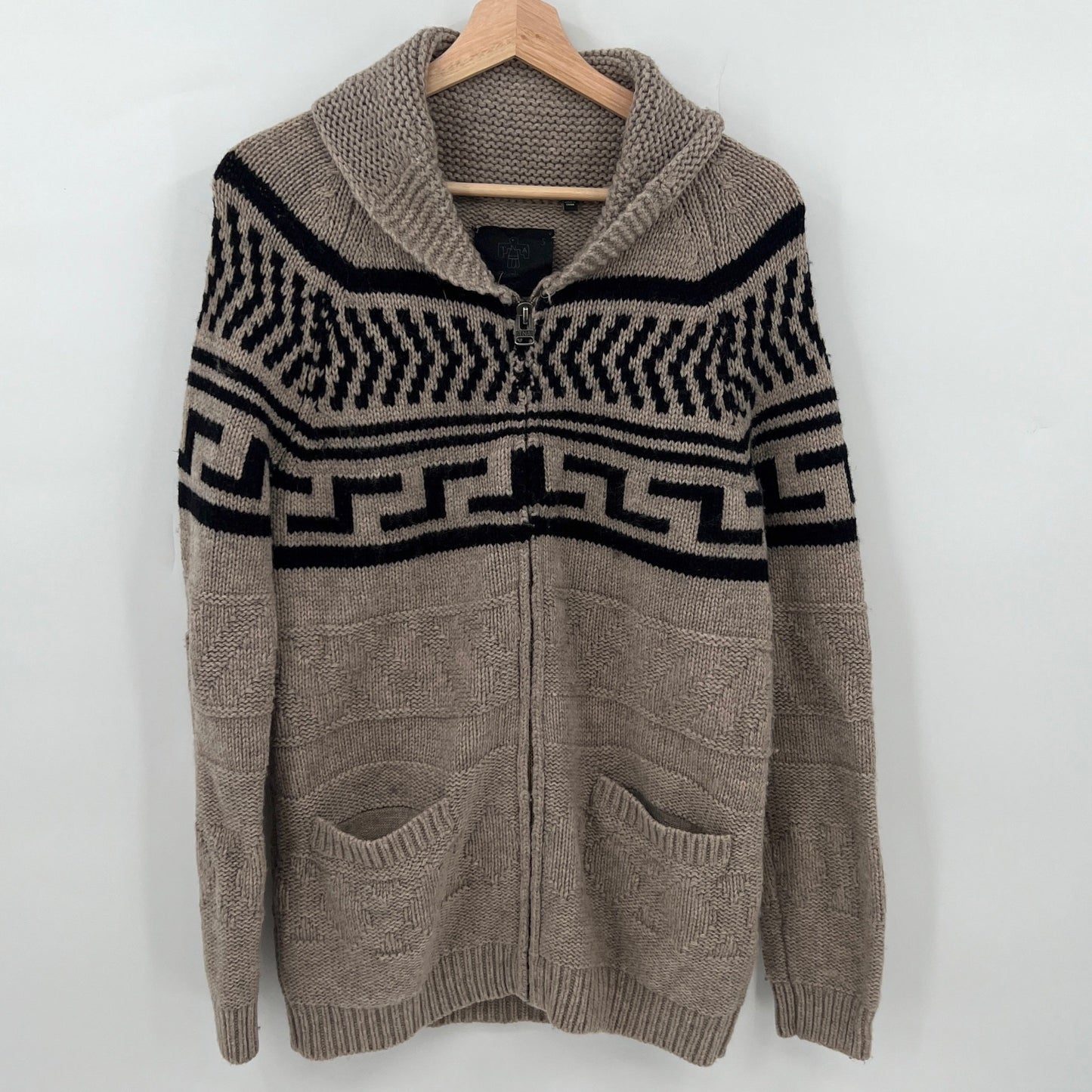TNA Lambswool Full Zip Cardigan Sweater S