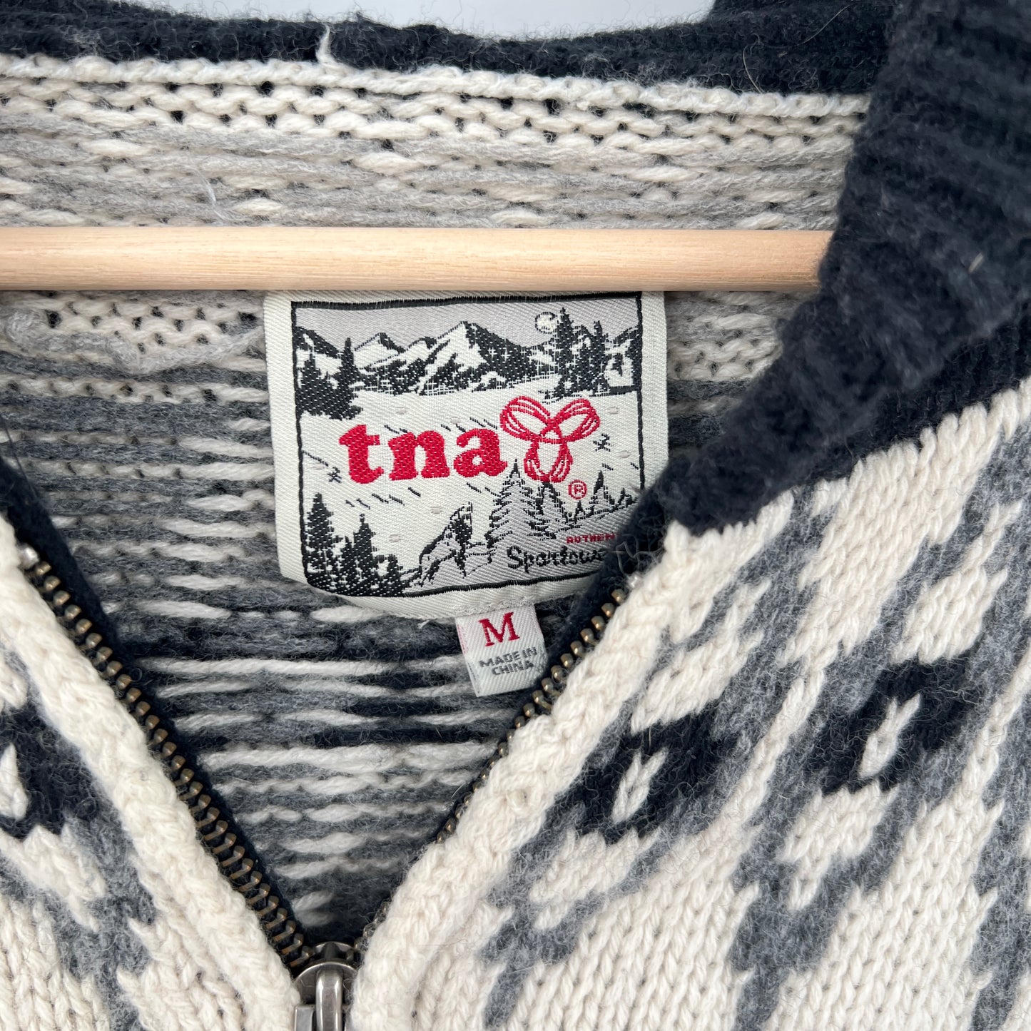 TNA Hooded Cardigan Wool Cashmere Blend M