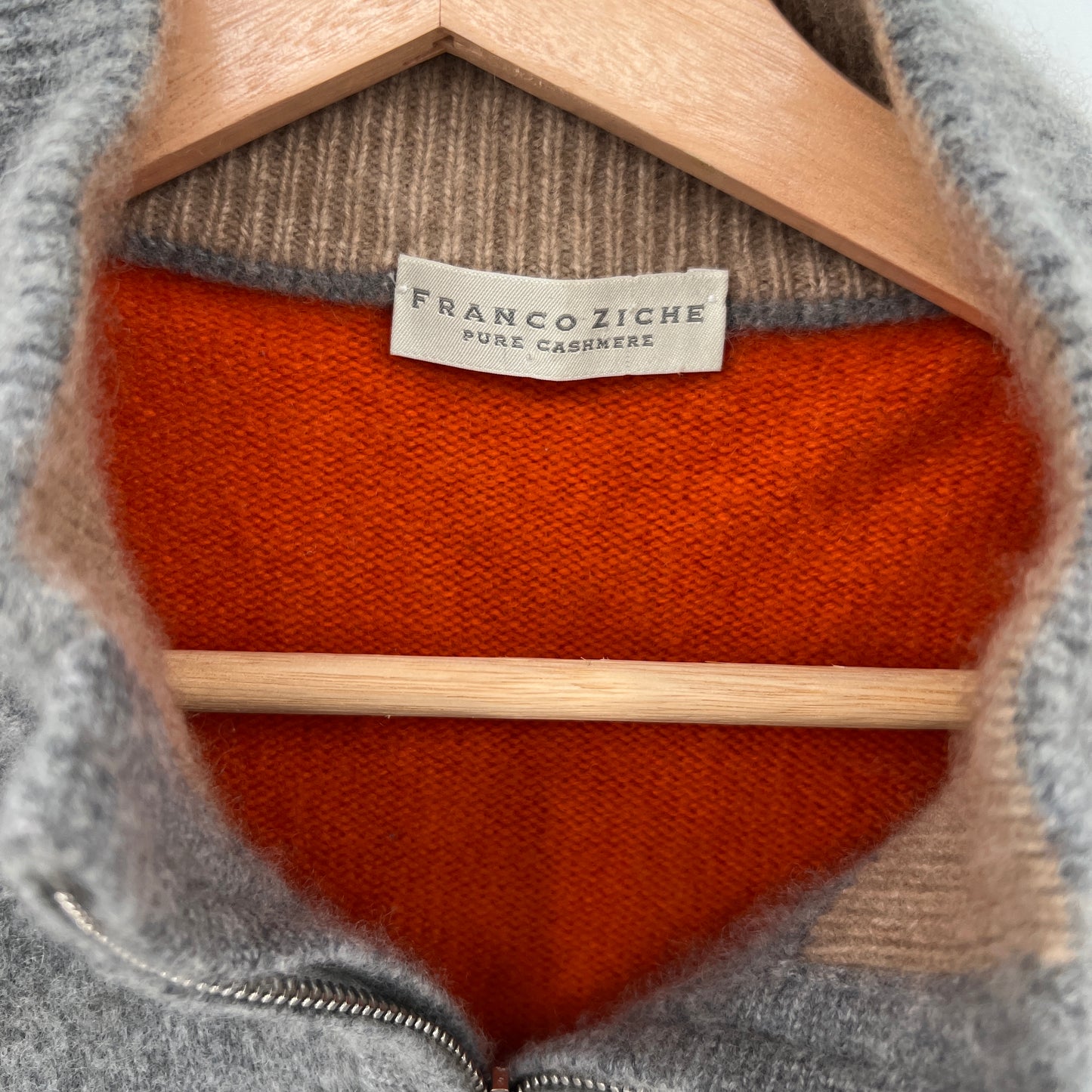 Franco Ziche Pure Cashmere Colorblock Cardigan M