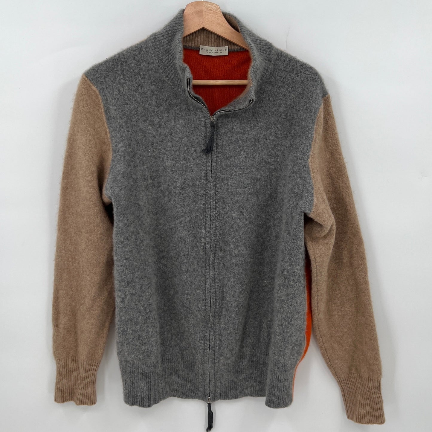 Franco Ziche Pure Cashmere Colorblock Cardigan M
