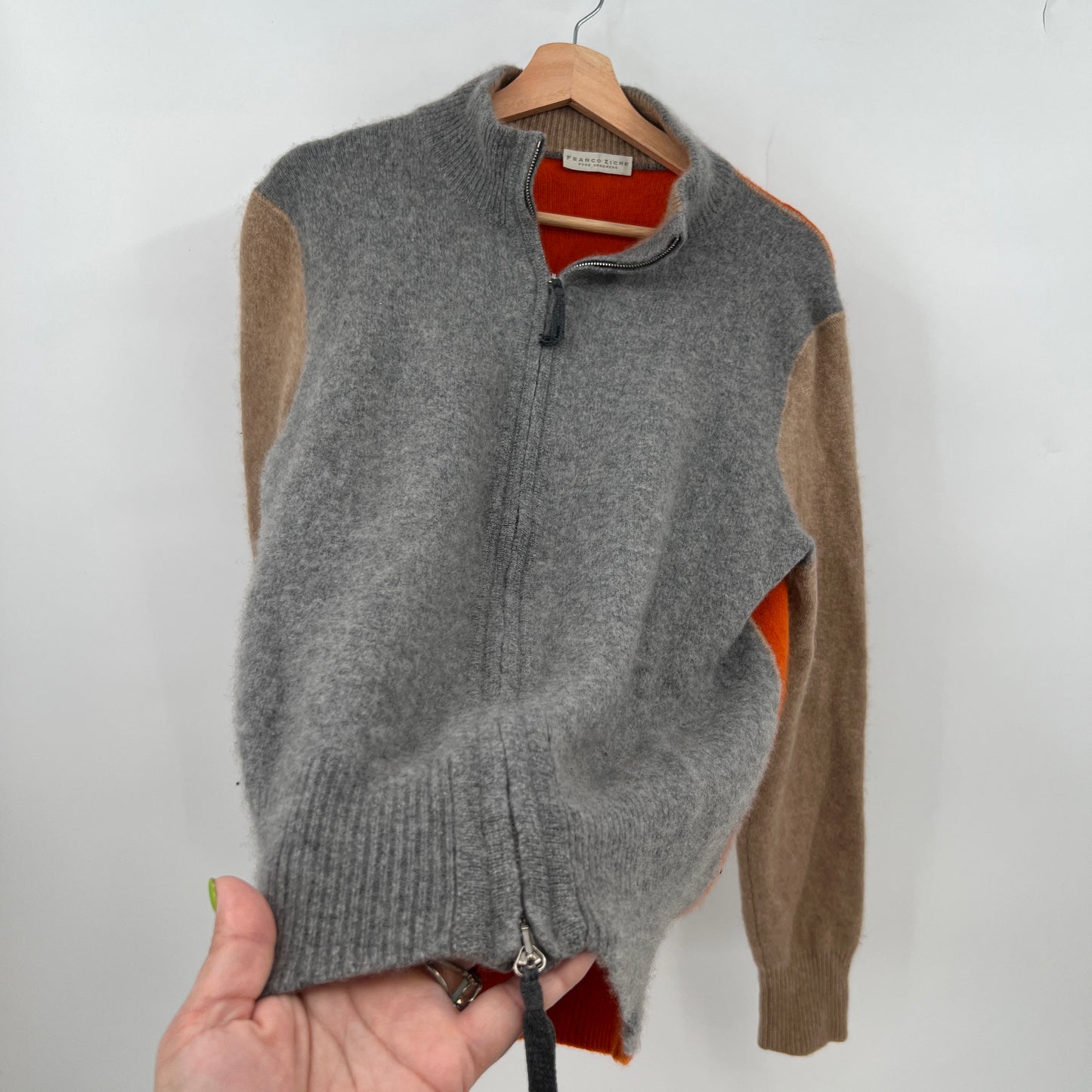 Franco Ziche Pure Cashmere Colorblock Cardigan M