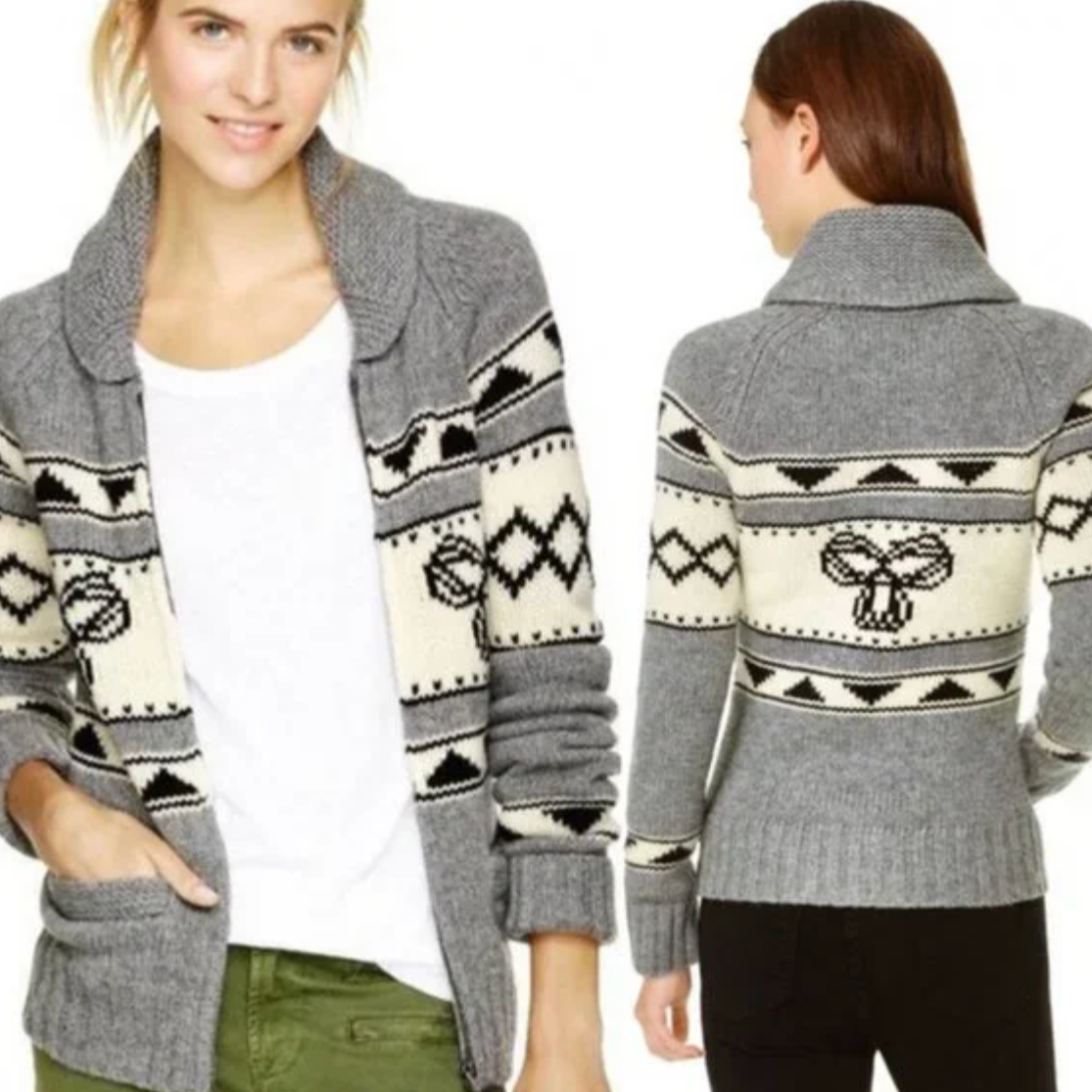 TNA Lambswool Zip Cardigan