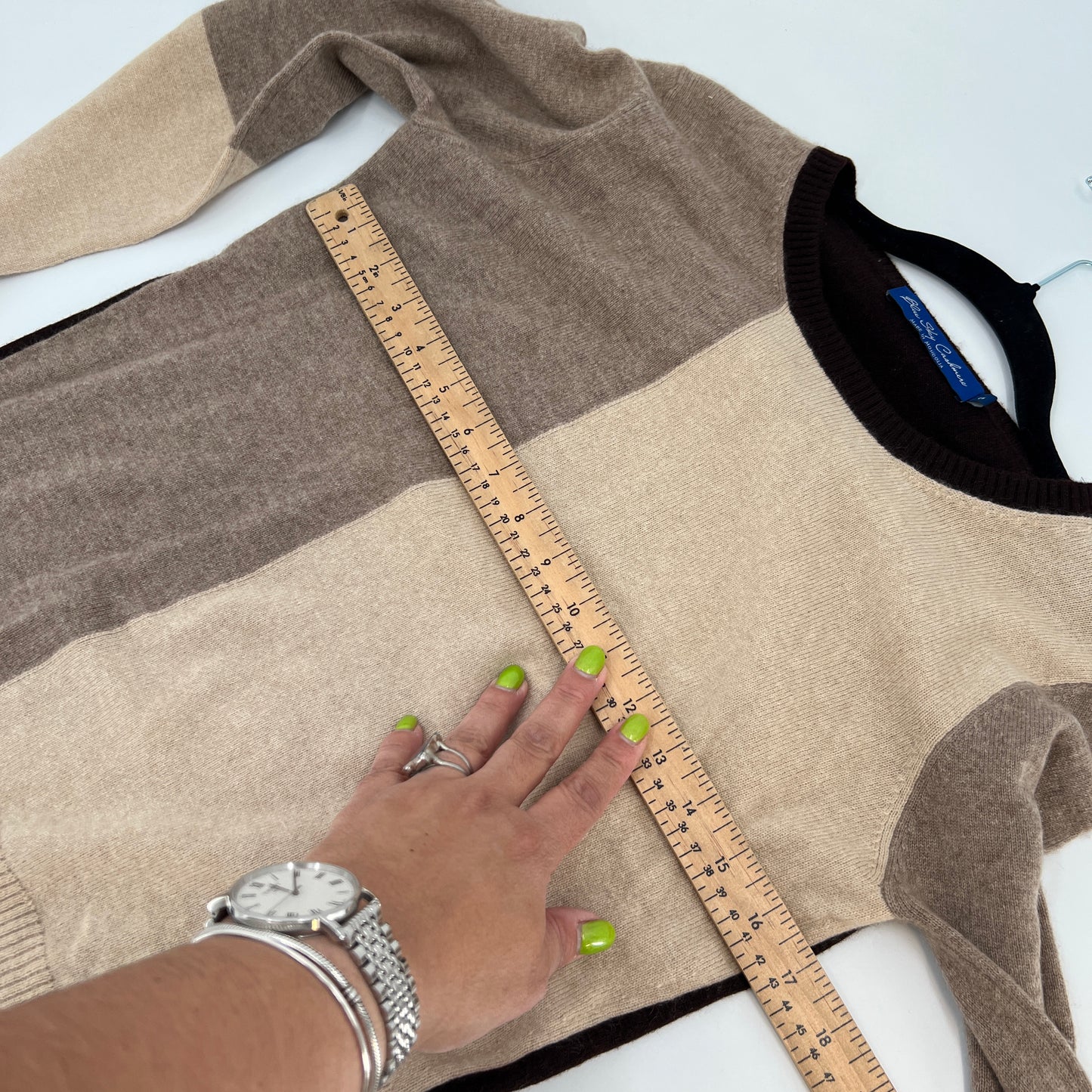 SOLD. Blue Sky Cashmere Color Block Sweater S
