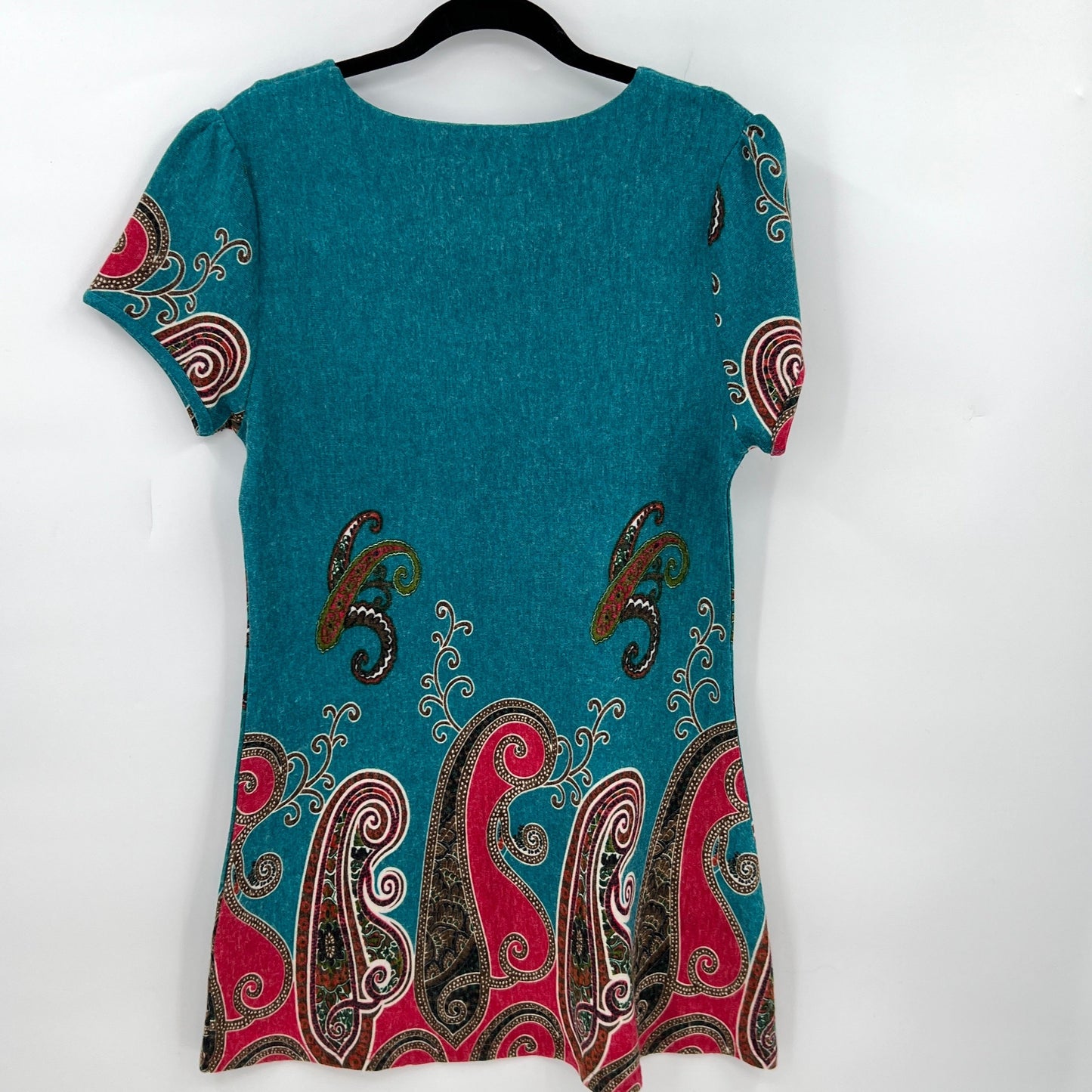 Papillon Acrylic Paisley Short Sleeves Mini Dress/ Tunic M