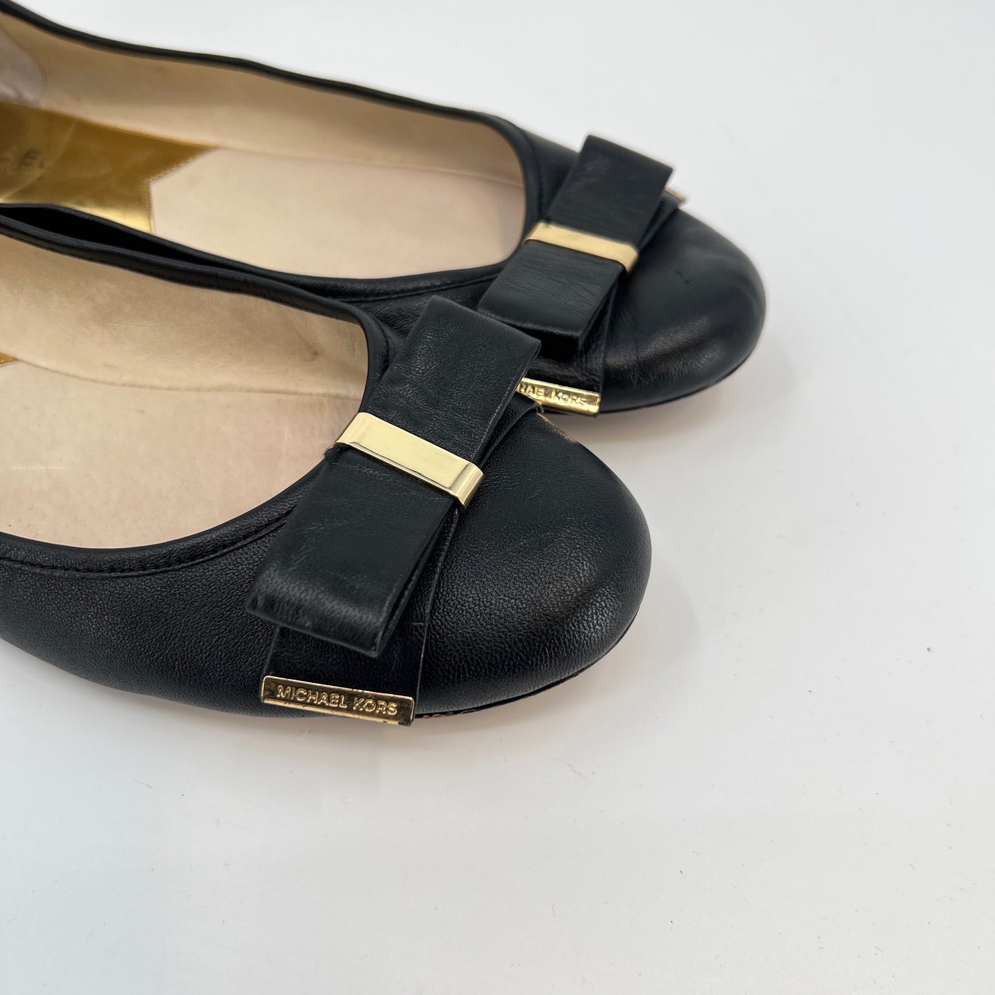Michael Kors Leather Ballet Flats Bow Detail 11