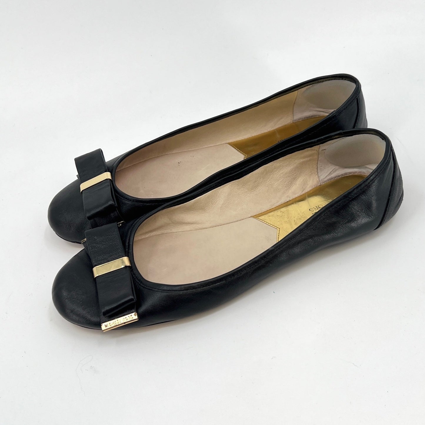 Michael Kors Leather Ballet Flats Bow Detail 11