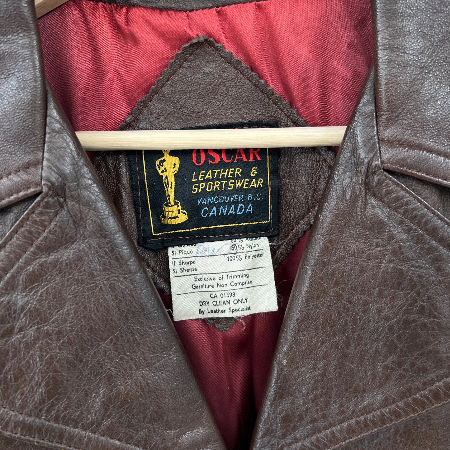 SOLD. Vintage Osca Leather Coat S