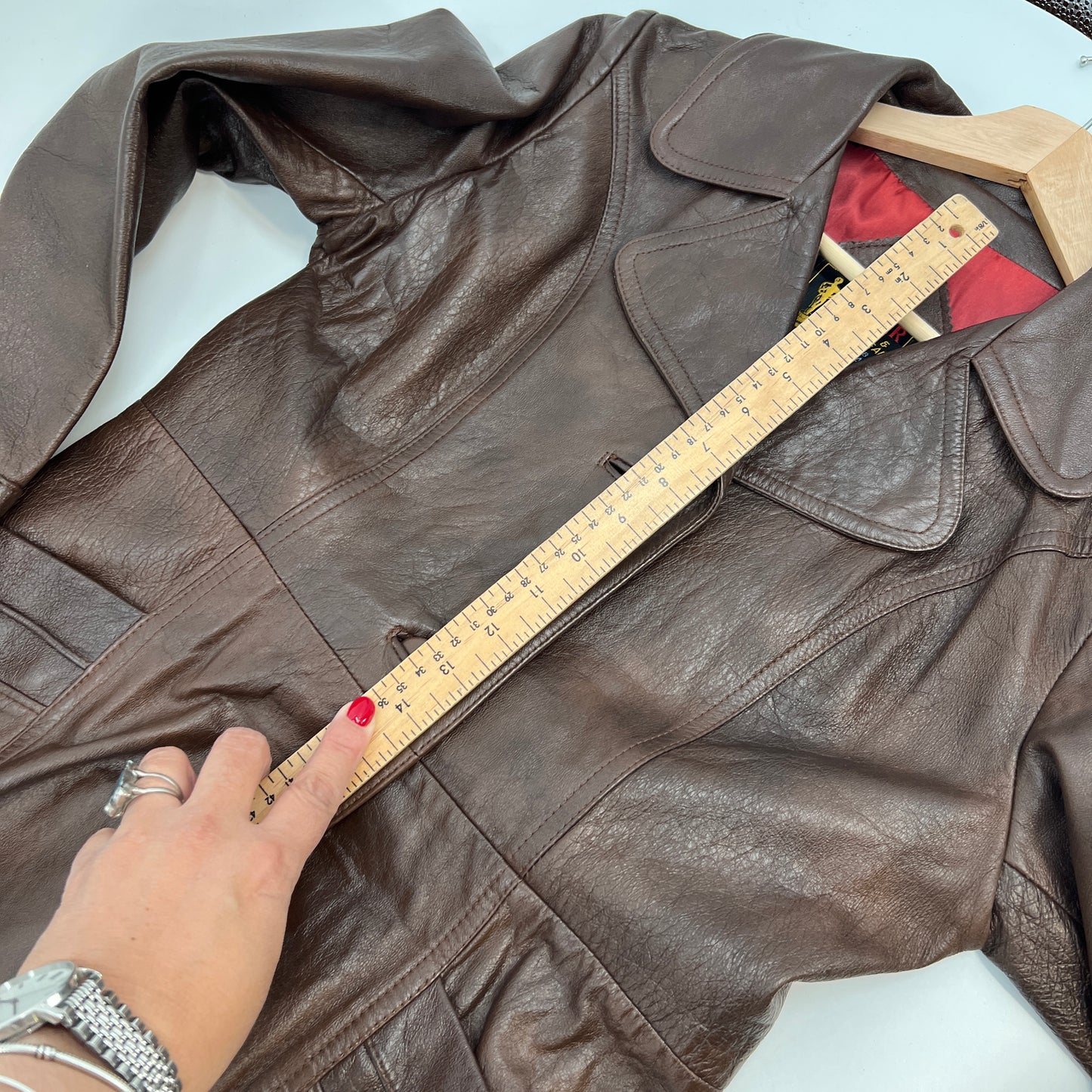 SOLD. Vintage Osca Leather Coat S