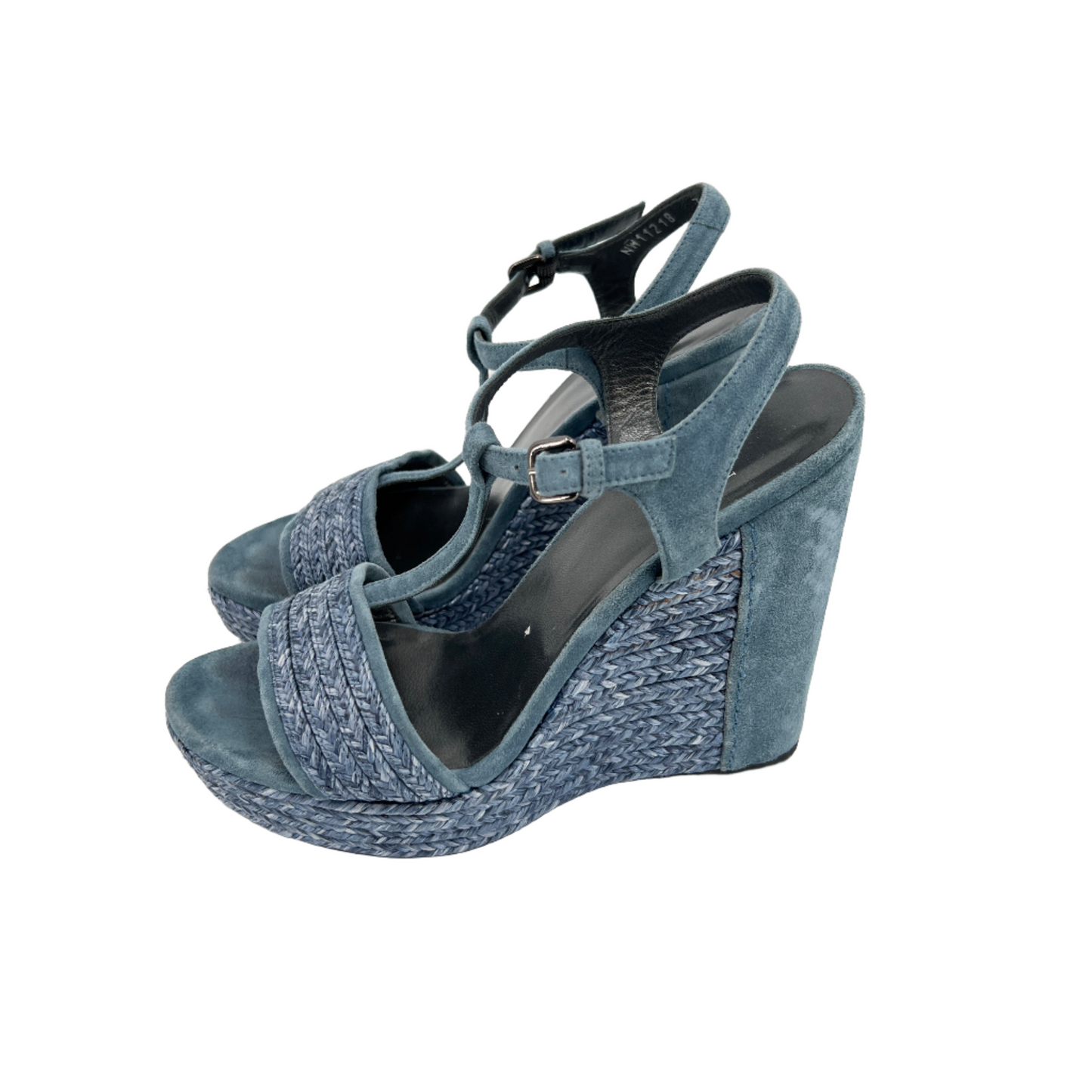 Stuart Weitzman Espadrille Suede Leather Wedges 7US