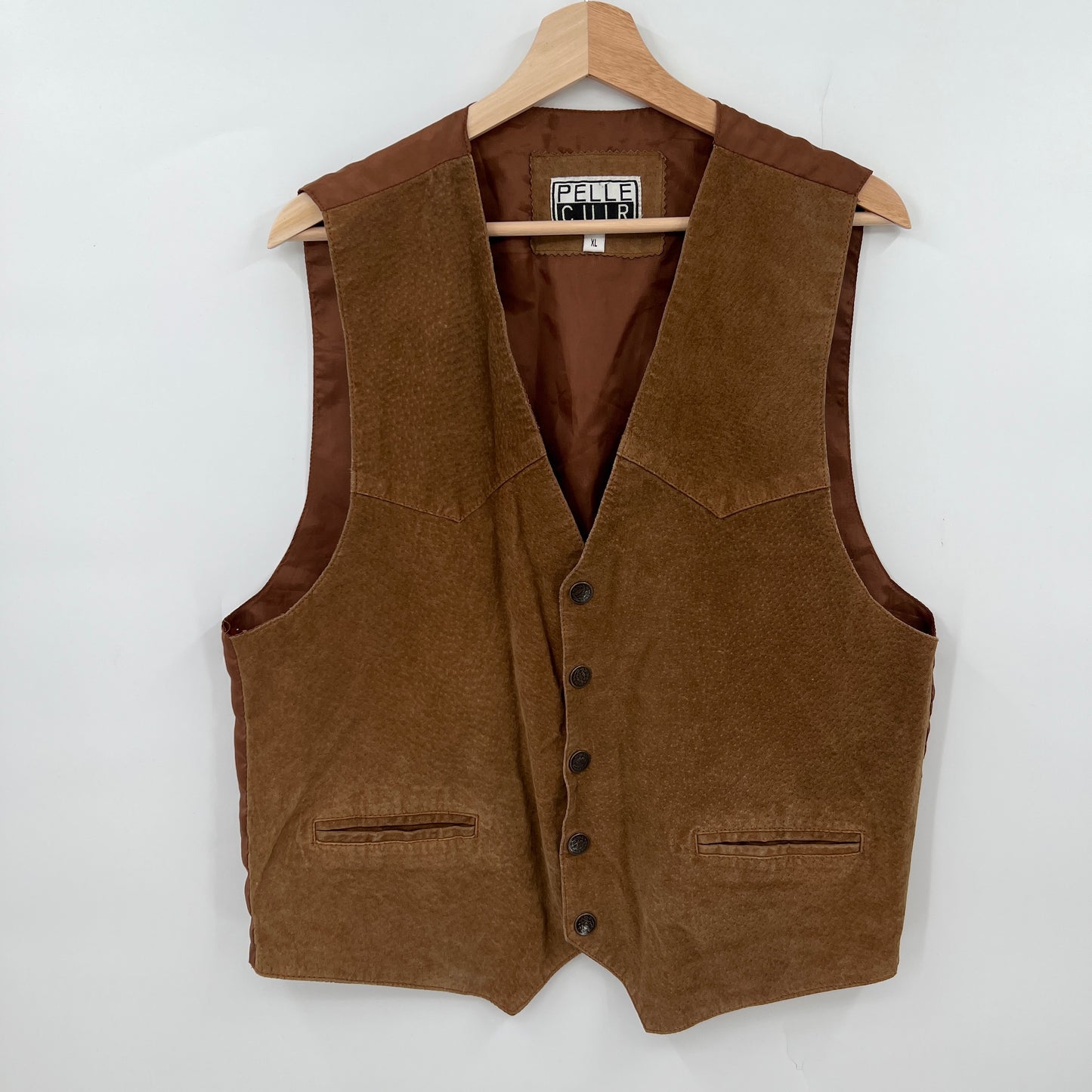 Vintage Pelle Couir Leather Vest XL