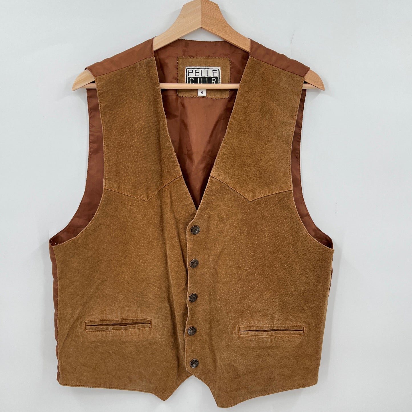 Vintage Pelle Couir Leather Vest XL
