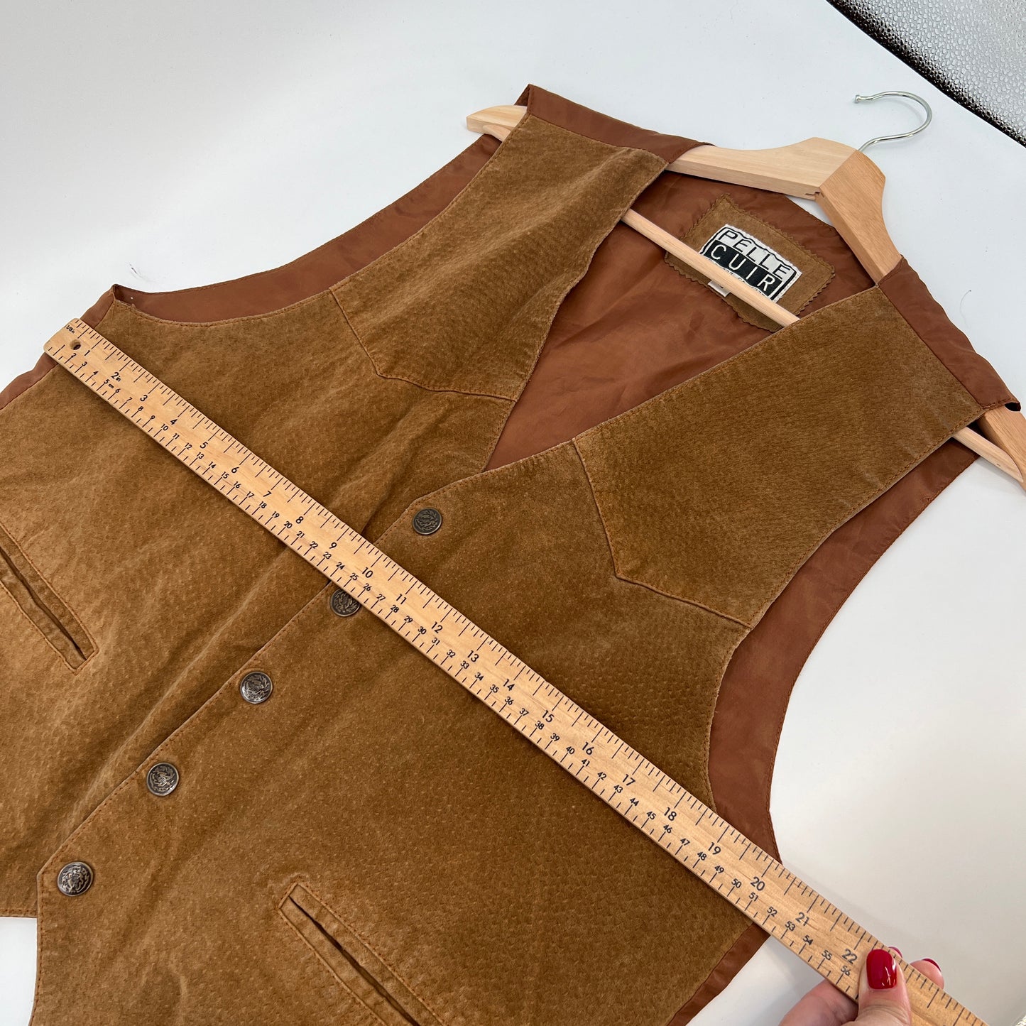 Vintage Pelle Couir Leather Vest XL