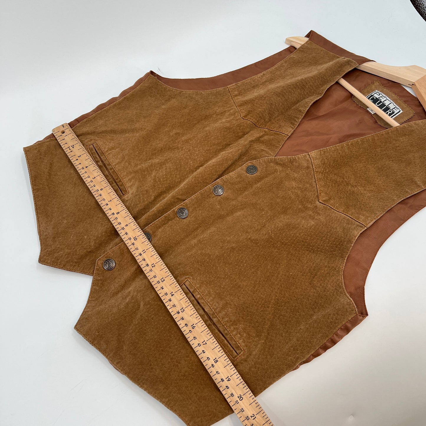 Vintage Pelle Couir Leather Vest XL