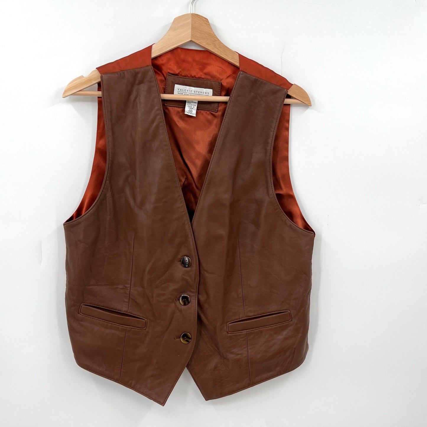 Valerie Stevens Lambskin Leather Vest M