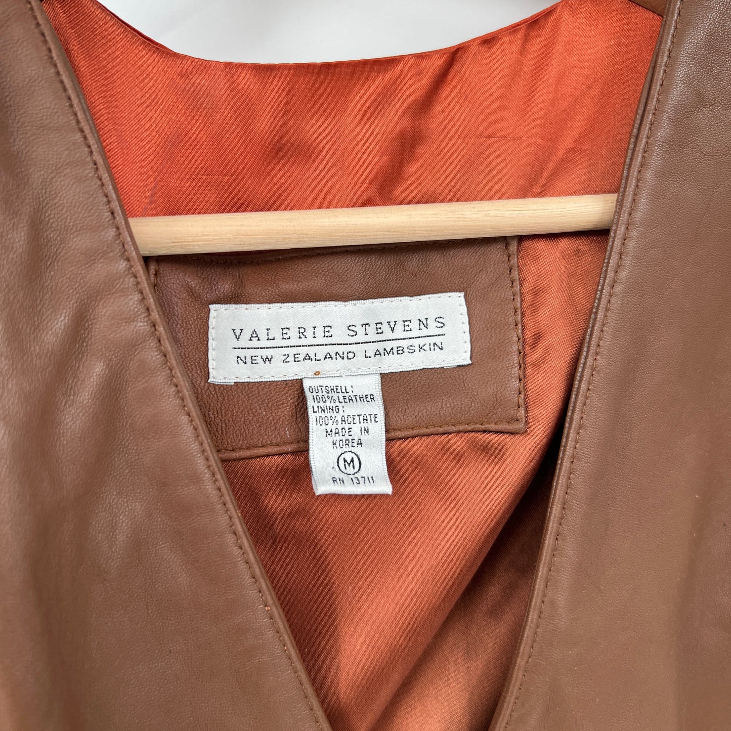 Valerie Stevens Lambskin Leather Vest M