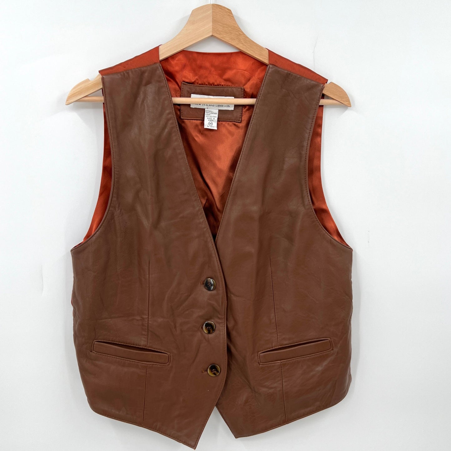 Valerie Stevens Lambskin Leather Vest M