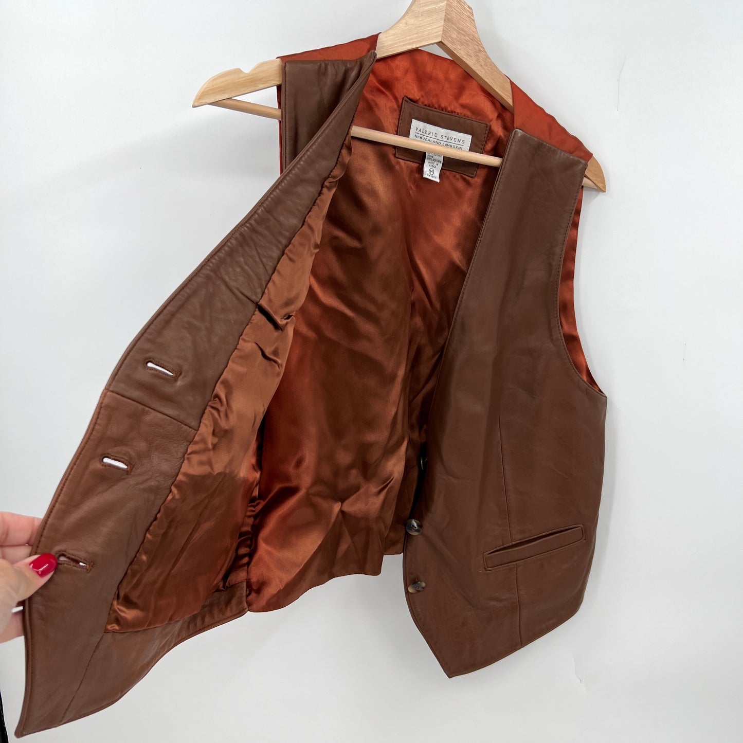 Valerie Stevens Lambskin Leather Vest M