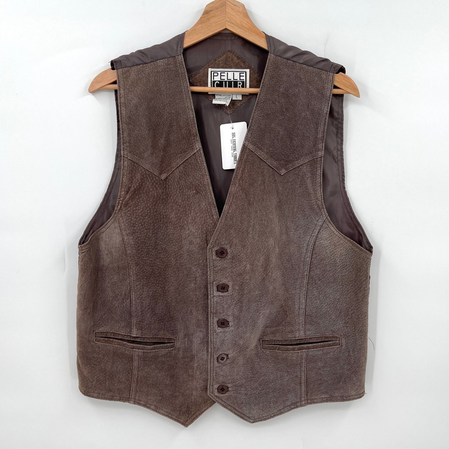 Vintage Pelle Cuir Leather Vest L
