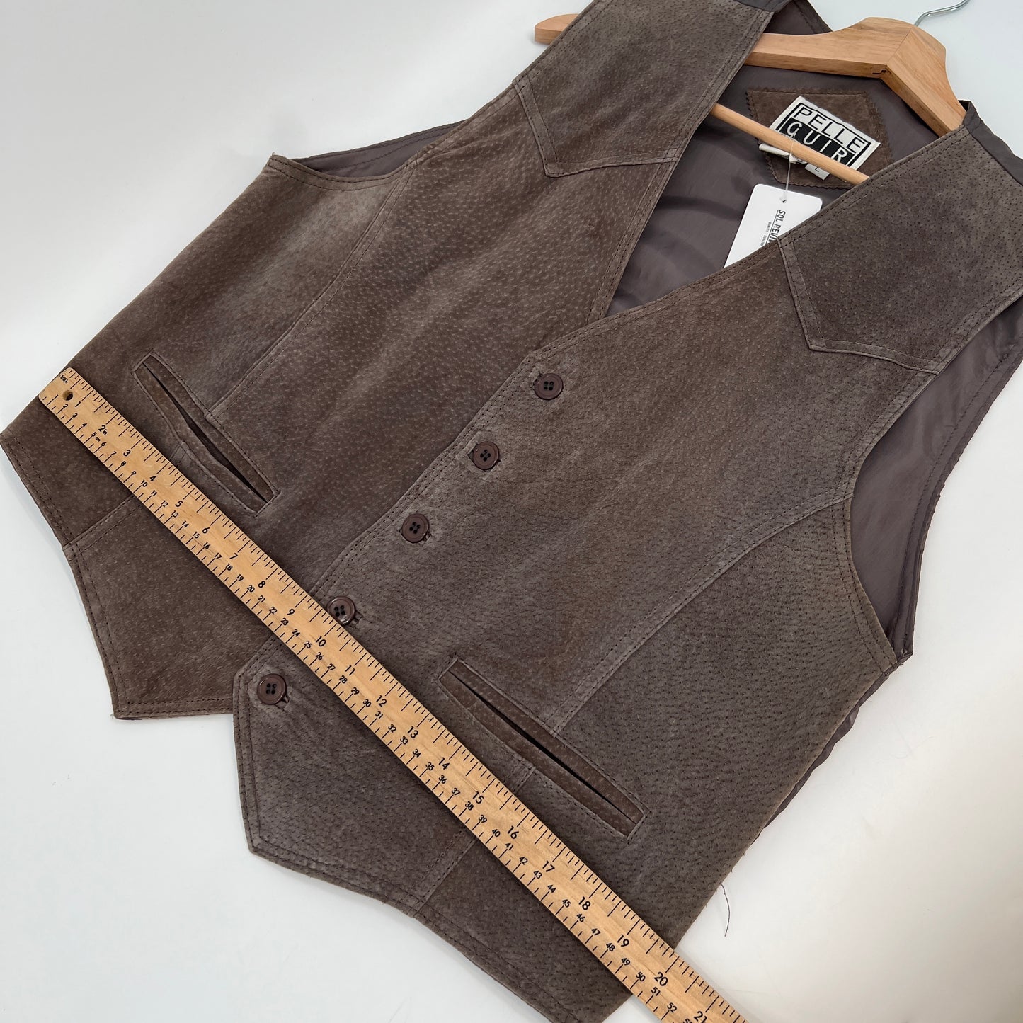 Vintage Pelle Cuir Leather Vest L