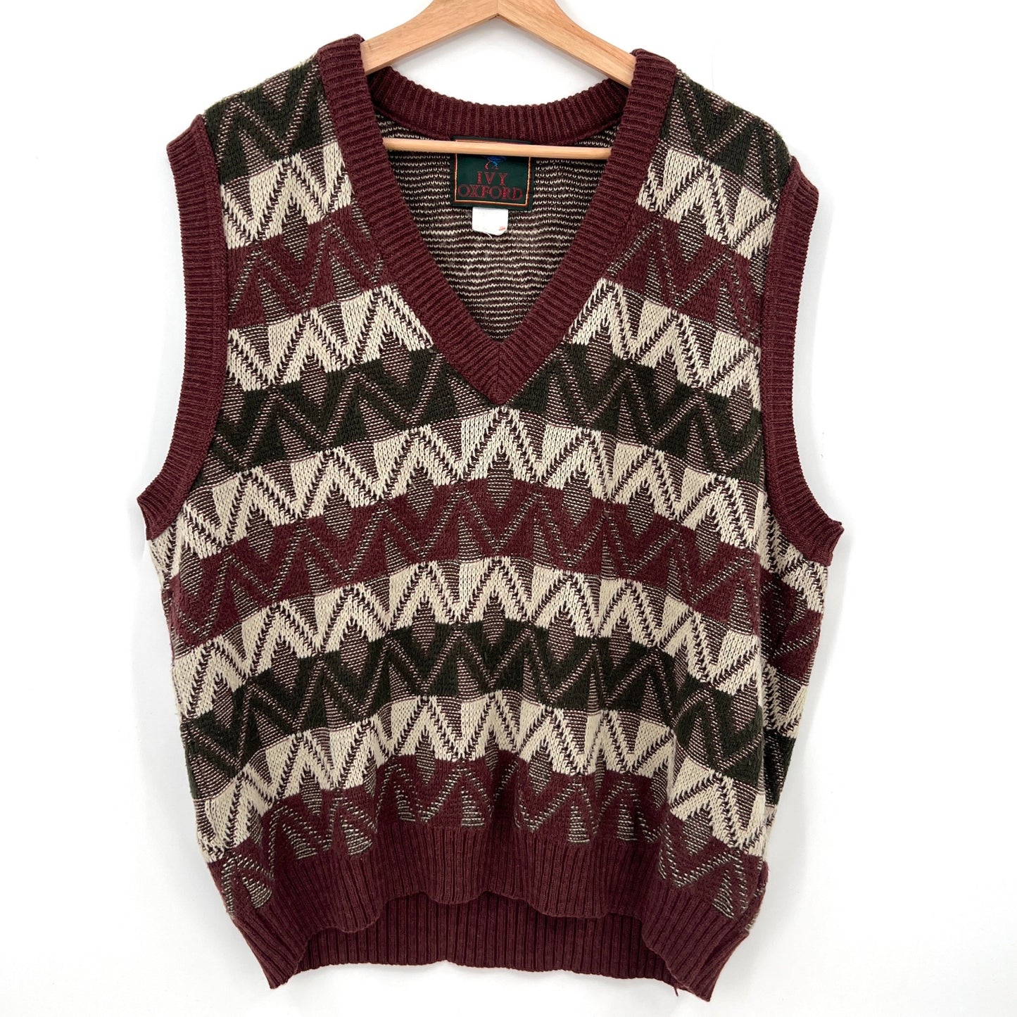 SOLD. Vintage Ivy Oxford Grandpa Style Sweater Vest L