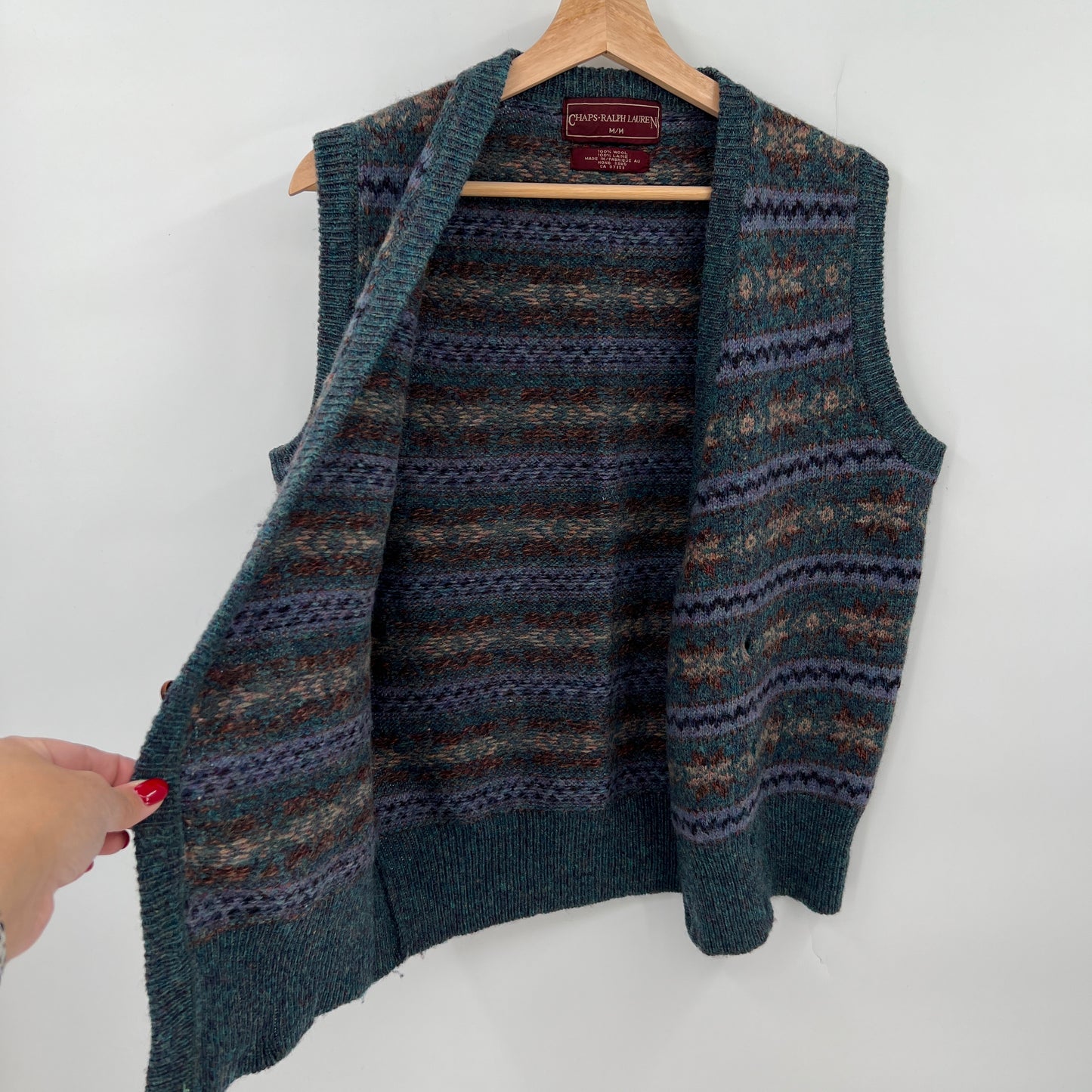 SOLD. Vintage Chaps Ralph Lauren Pure Wool Sweater Vest M