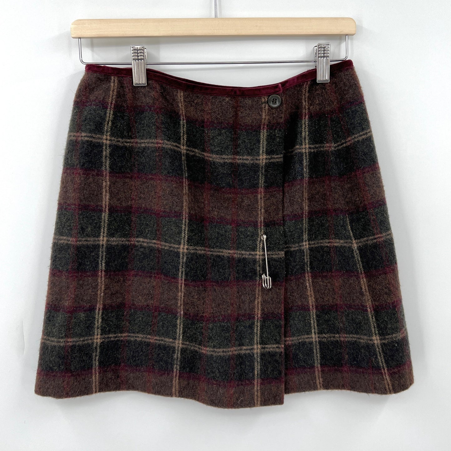 SOLD. Stefanel Wool Wrap Mini Skirt S/M