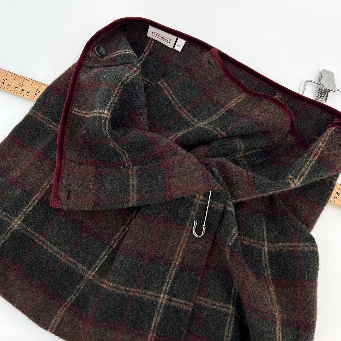 SOLD. Stefanel Wool Wrap Mini Skirt S/M