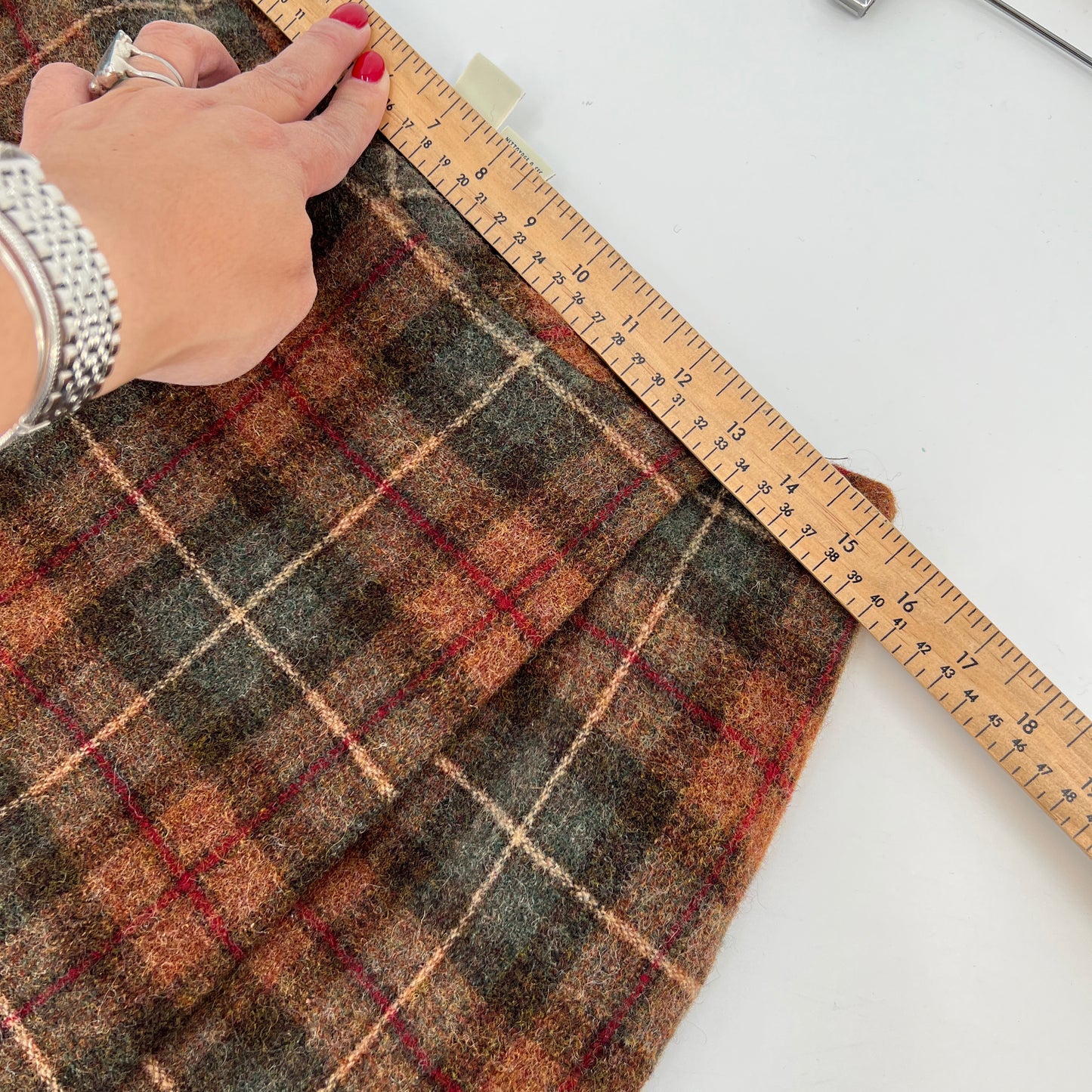 SOLD. Vintage Eddie Bauer Plaid Wool Mini Skirt