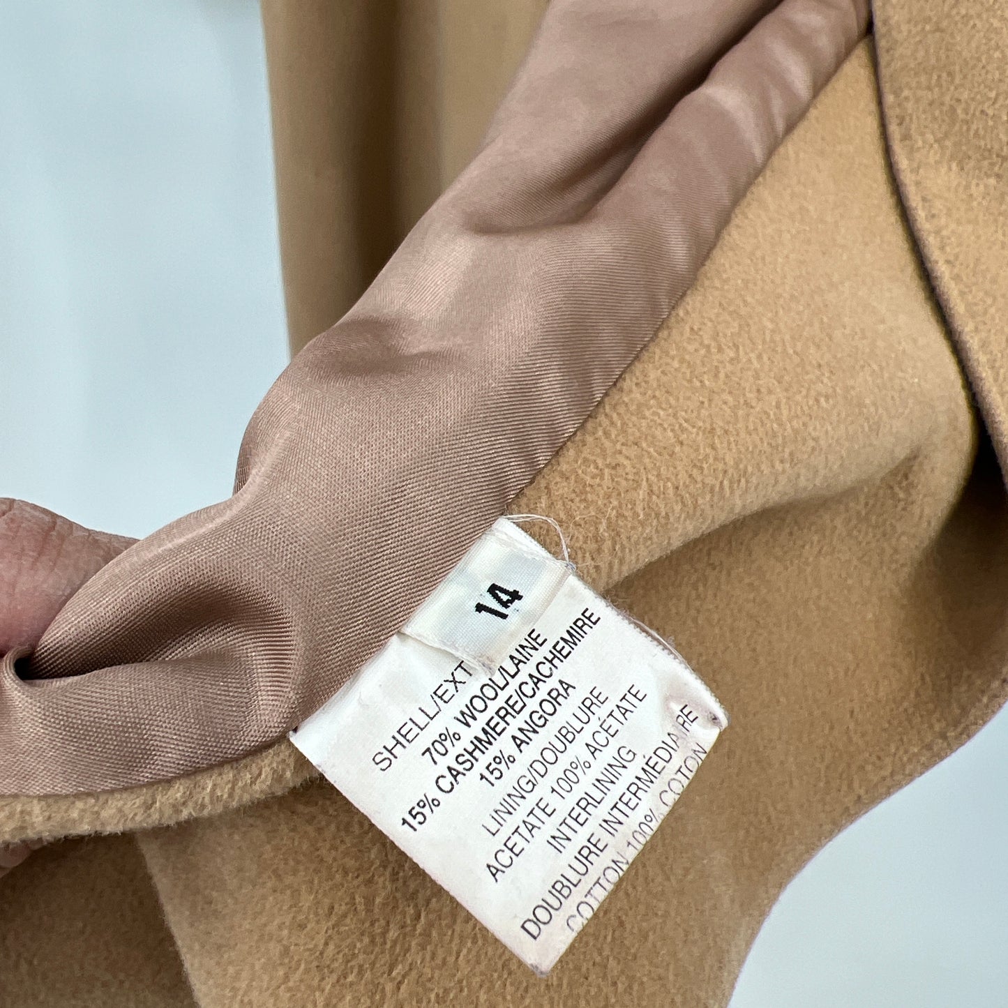 Vintage Mallia Wool Angora and Cashmere Belted Coat M/L